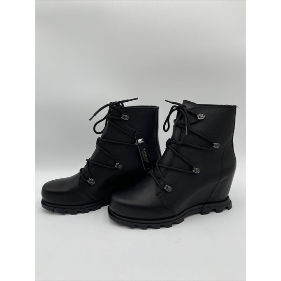 Sorel Women's Joan of Arctic Wedge III Lace Boot Black Size 11 - Picture 3 of 9